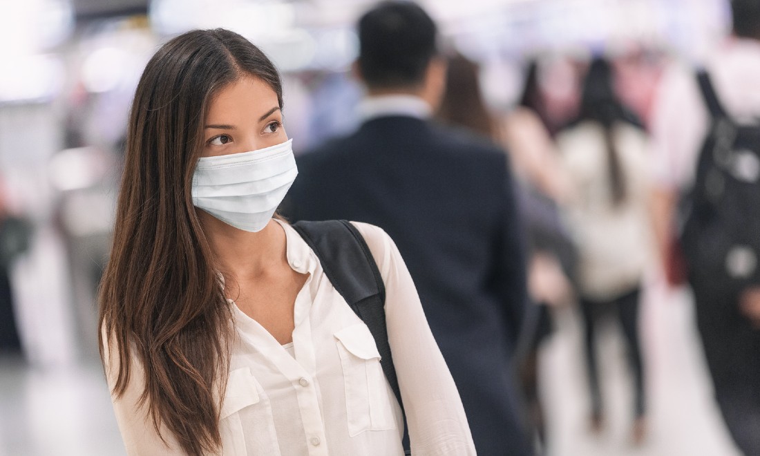 Asian women wearing mask against coronavirus