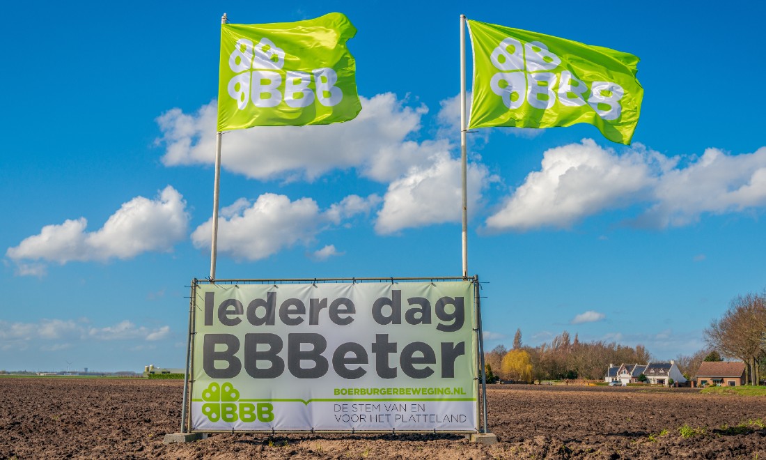 Campaign poster for BoerBurgerBeweging, or Farmer-Citizen Movement (BBB) in the Netherlands