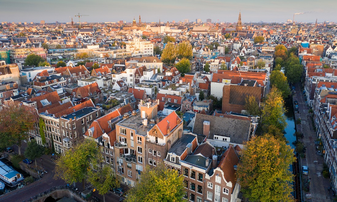 Aerial view Amsterdam the Netherlands