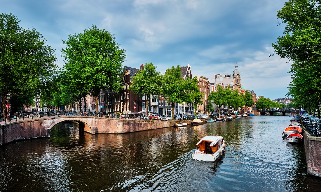 Amsterdam canals summer boat