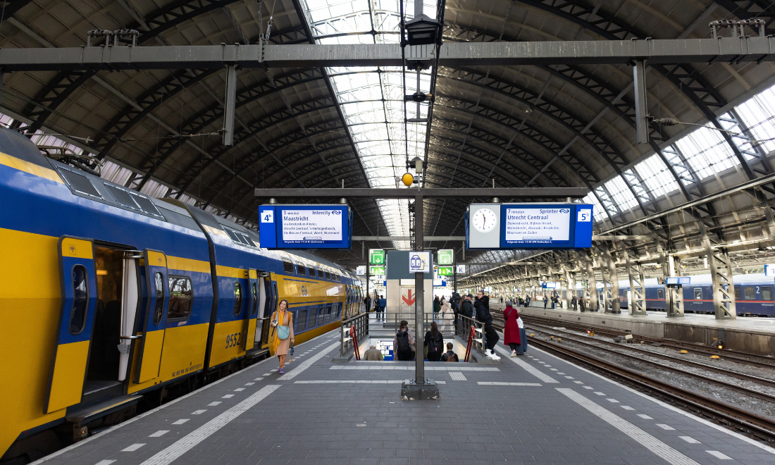 Train platform at Amsterdam Central Station