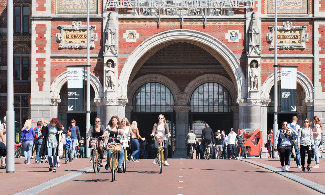 Cyclists in Rijksmuseum underpass, Amsterdam