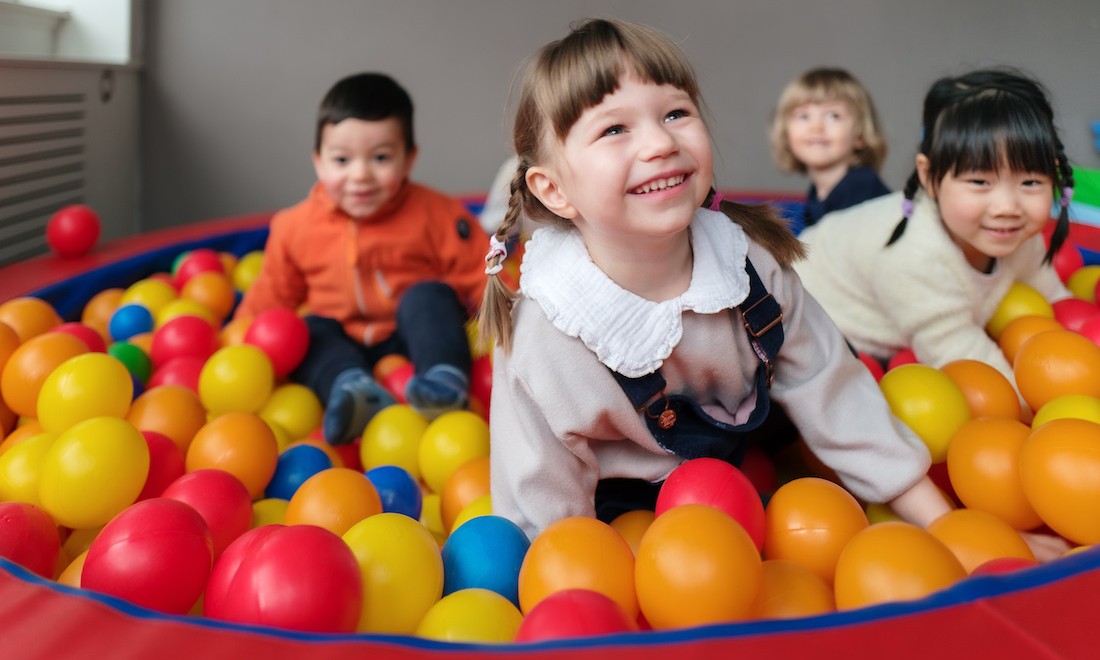 Children in ball pit