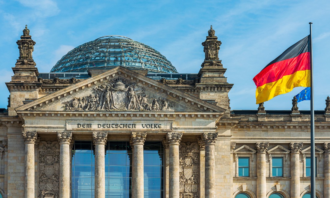 German flag Berlin government building