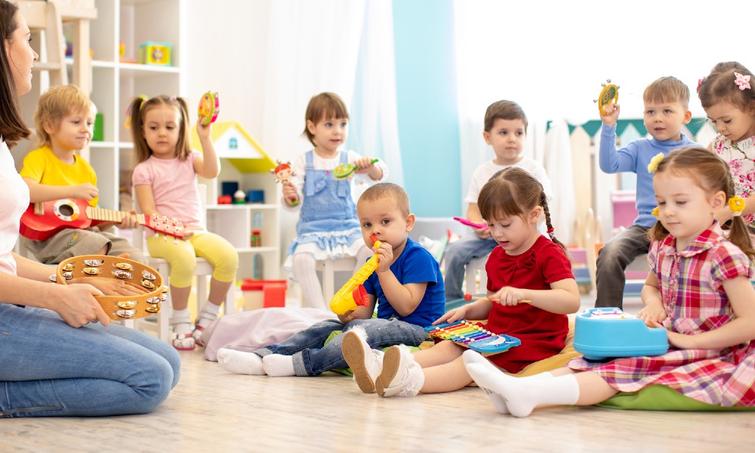 Children playing at childcare