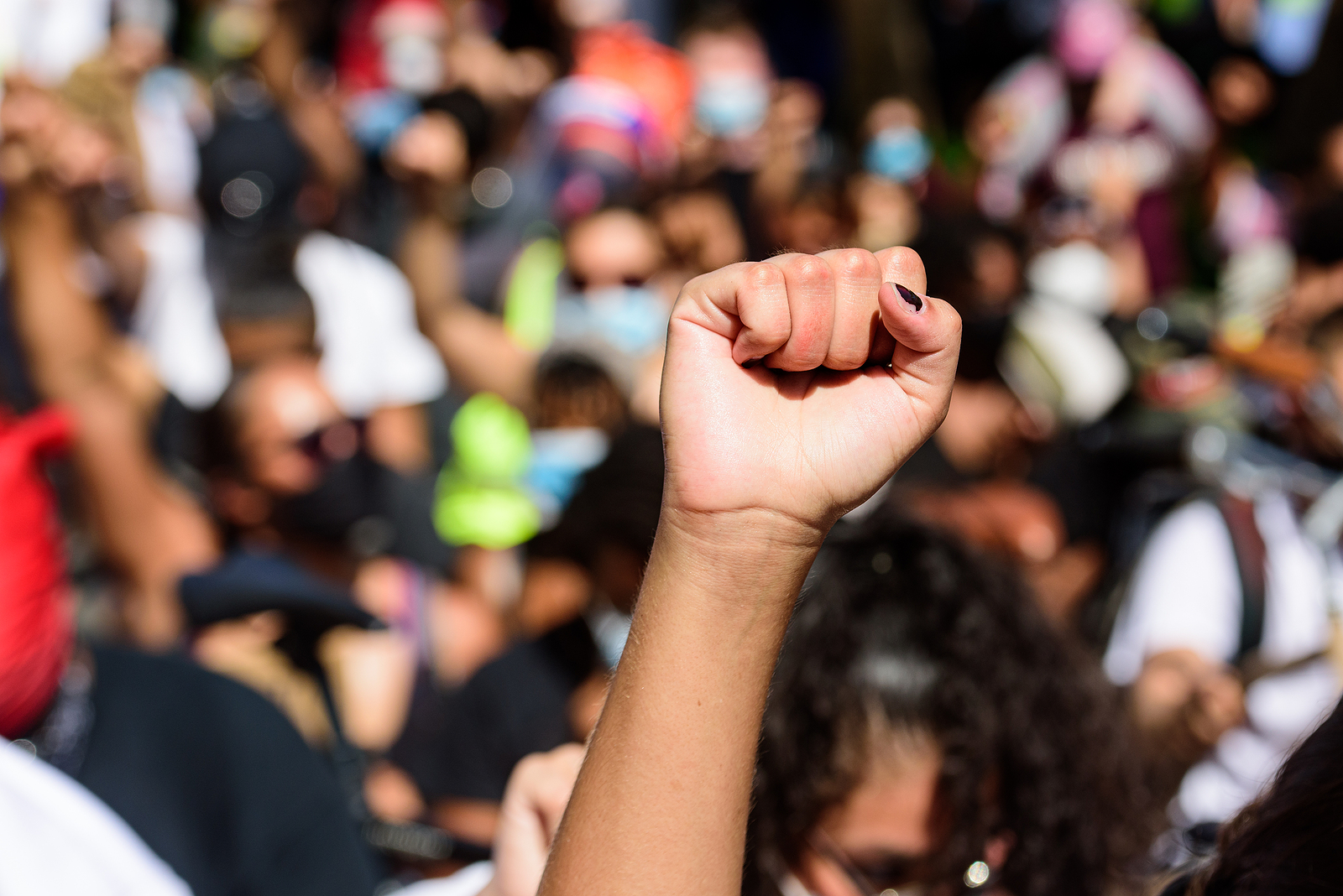 demonstration protest fist in air