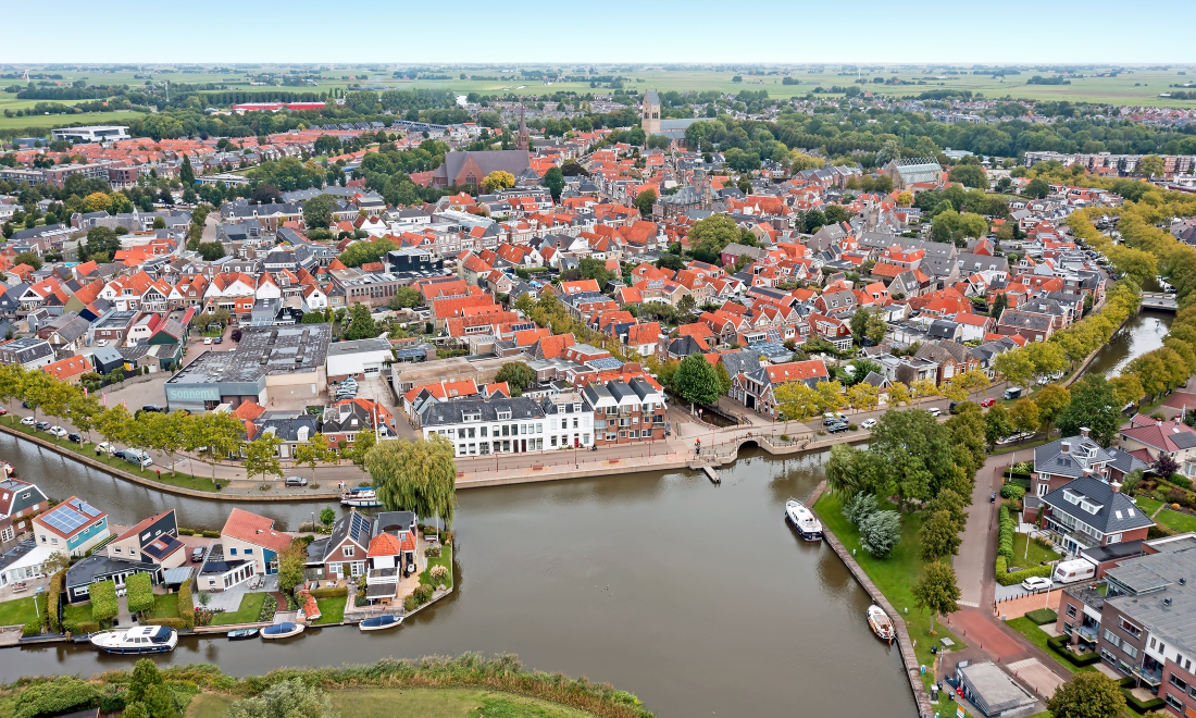 Dutch city of Bolsward in Friesland, the Netherlands