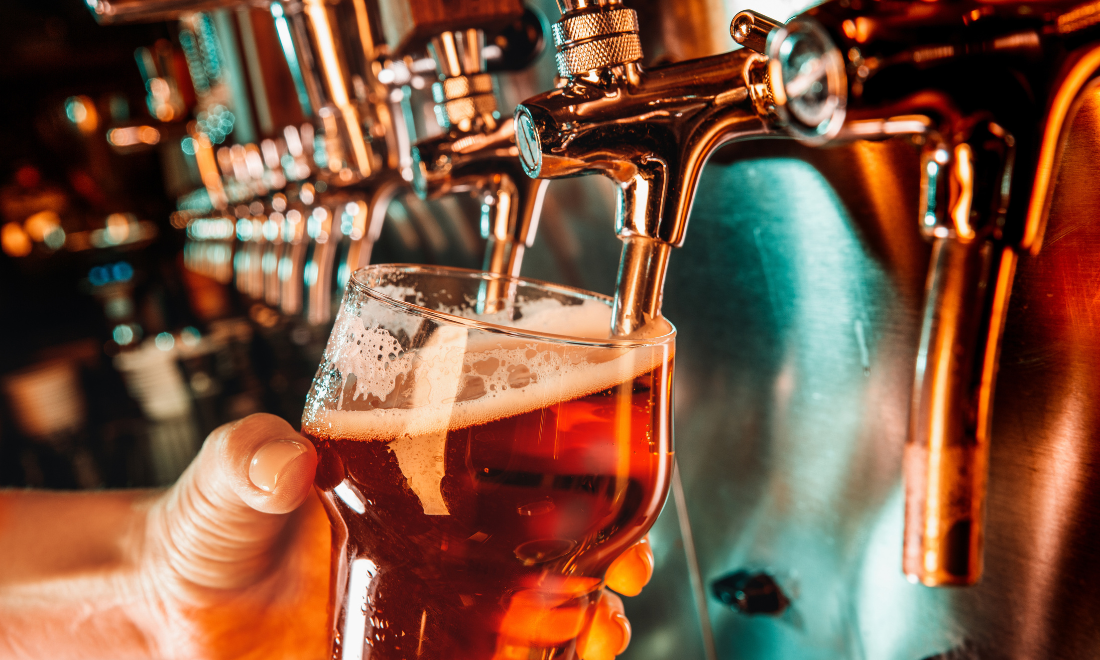 Beer on tap in Amsterdam bar