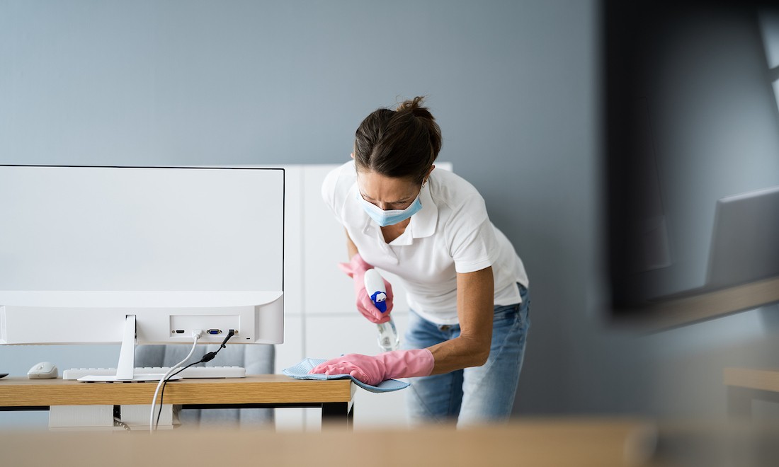 Professional clear working at a home