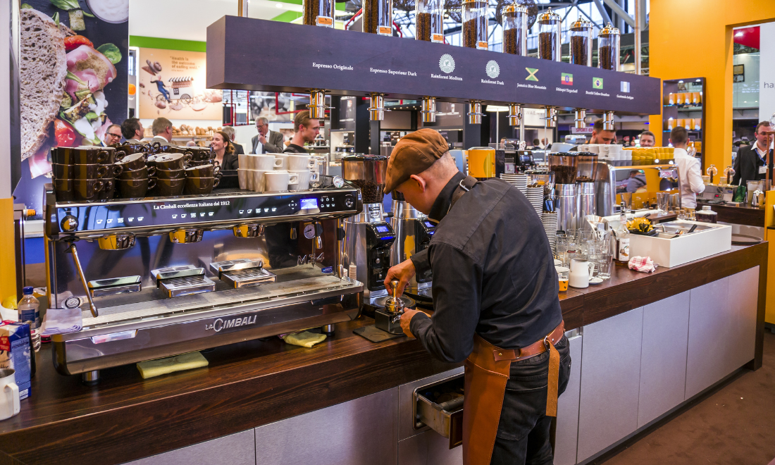 Barista working at cafe in the Netherlands