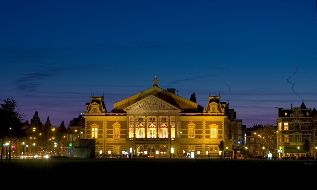 Concertgebouw museumplein at night