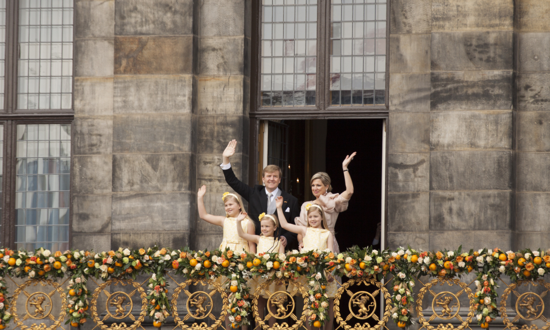 King Willem-Alexander and Queen Maxima with family on coronation day April 30, 2013