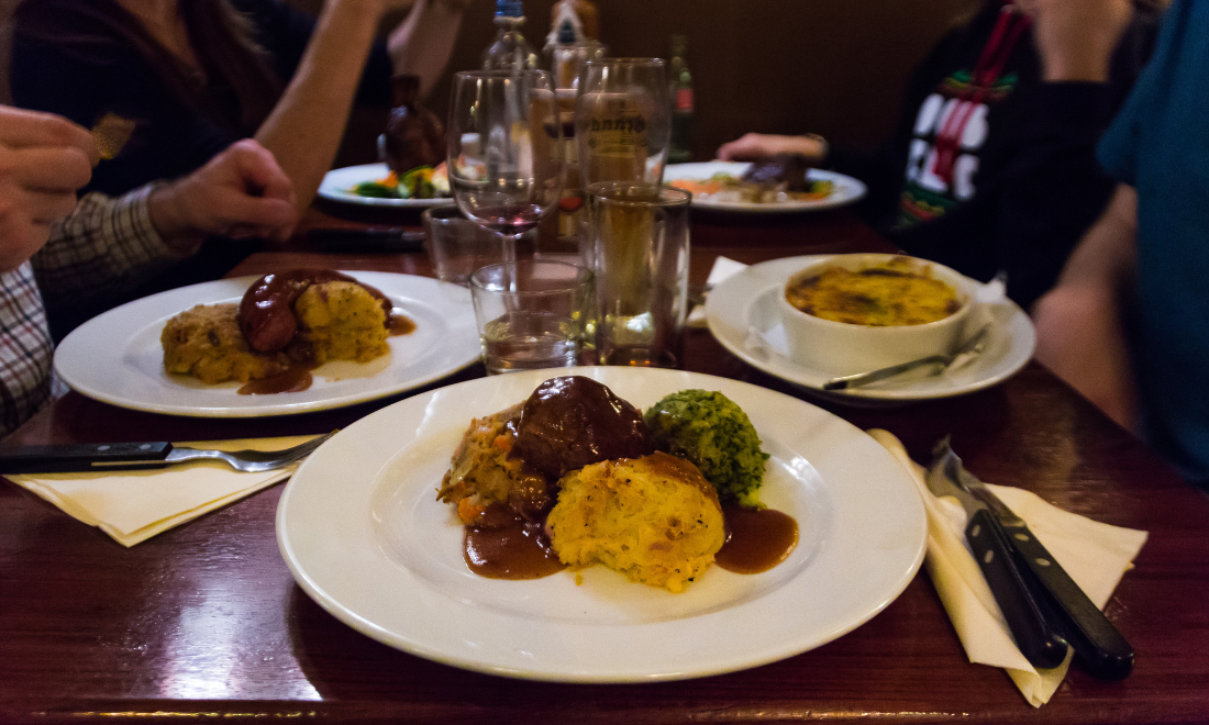 Traditional Dutch food at Dutch restaurant in Amsterdam