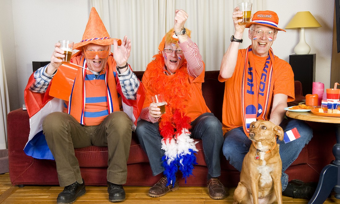 Netherlands fans wearing orange