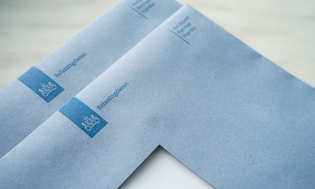 Letters in blue envelopes from the Dutch tax office (Belastingdienst)