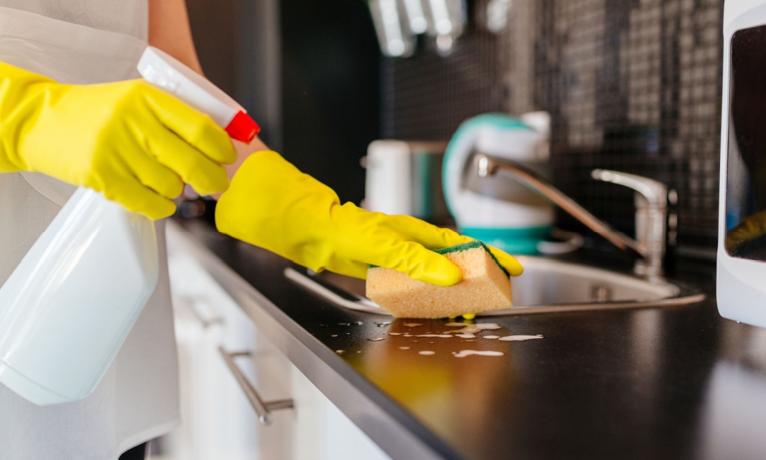 Easy Clean woman cleaning counter