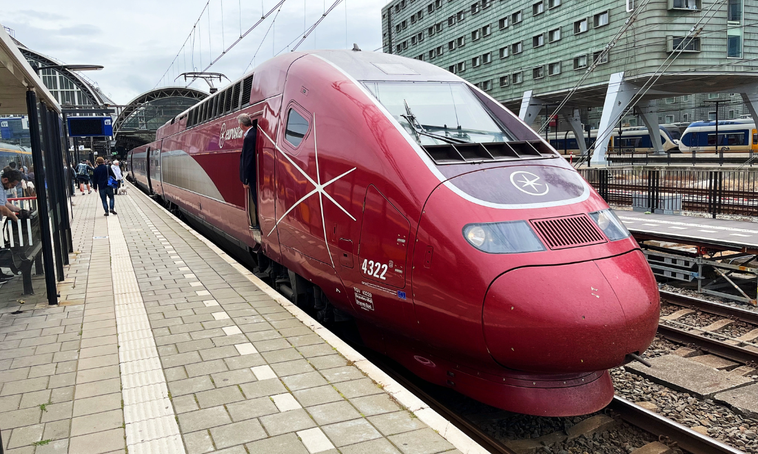 Eurostar train at Amsterdam Centraal Station, the Netherlands