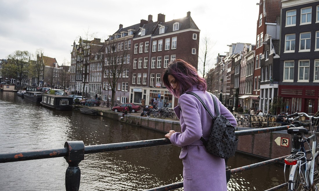 Expat woman in Amsterdam