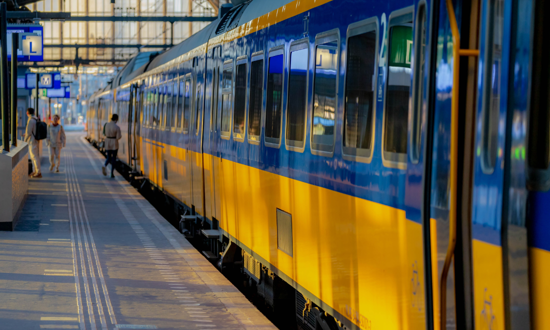 NS train at station platform, the Netherlands