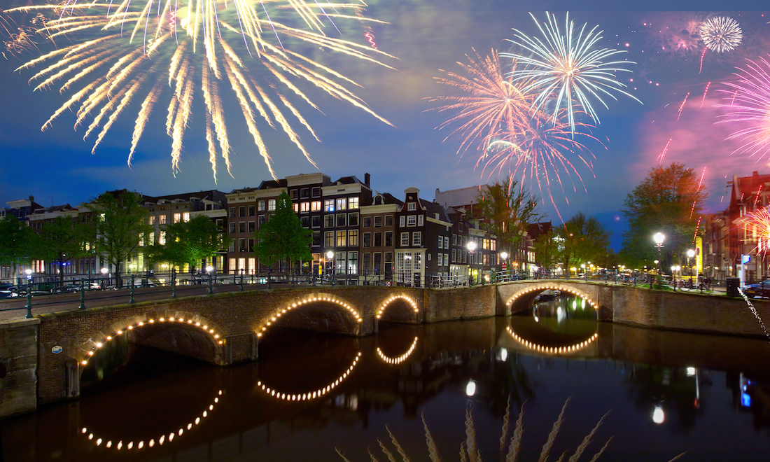 Fireworks over Amsterdam