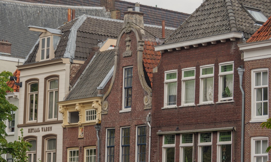 Traditional Dutch houses in Utrecht, the Netherlands