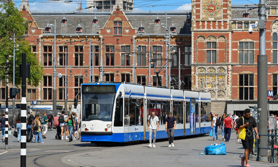 GVB tram at Amsterdam Centraal