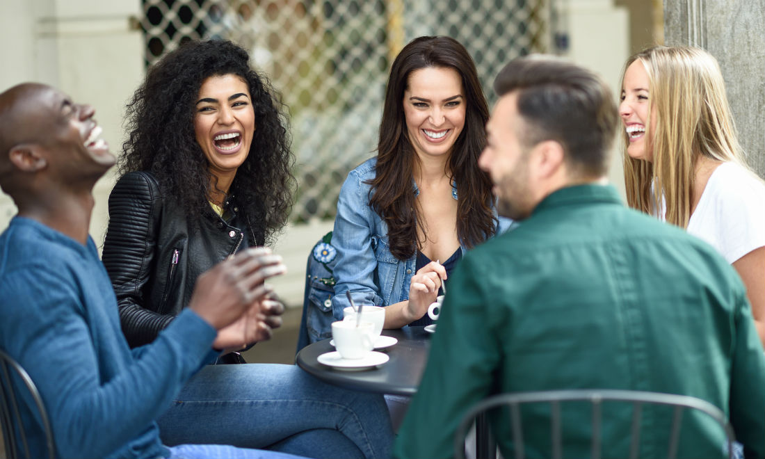 Friends socialising together in the Netherlands 