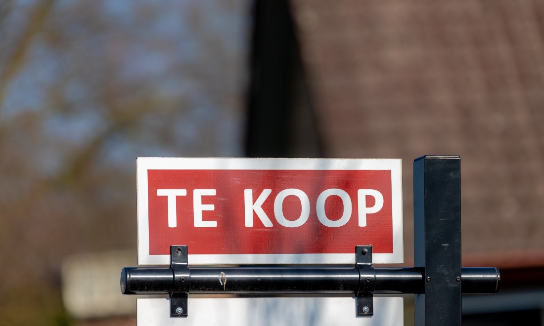 For sale sign on a house in the Netherlands