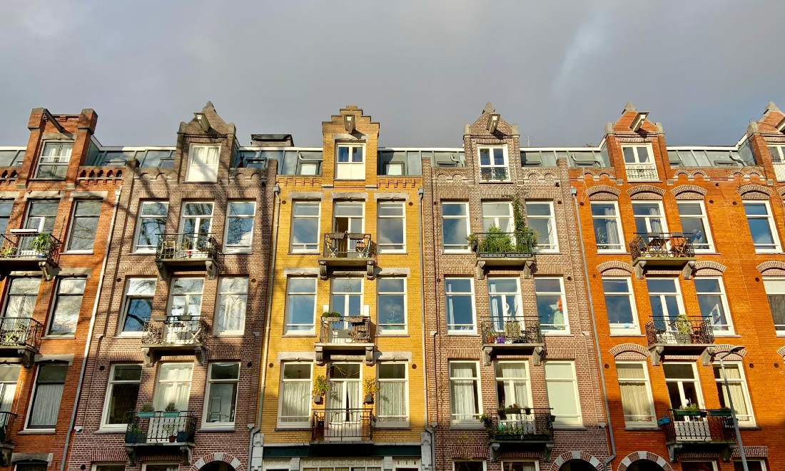 Traditional Dutch houses in Amsterdam