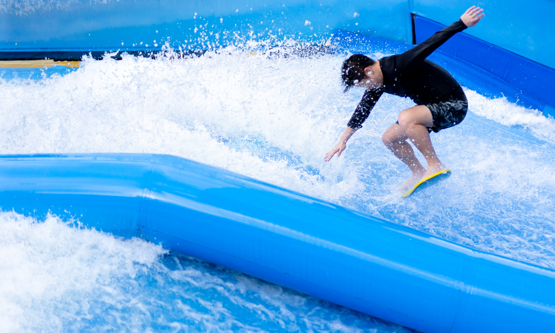 Wave pool man indoor surfing 