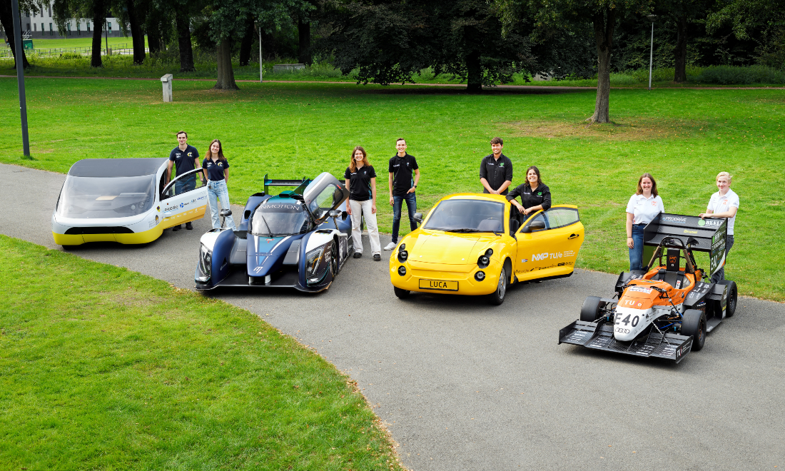 Automotive student teams of Eindhoven University of Technology: Solar Team Eindhoven, InMotion, TU/ecomotive, University Racing Eindhoven.