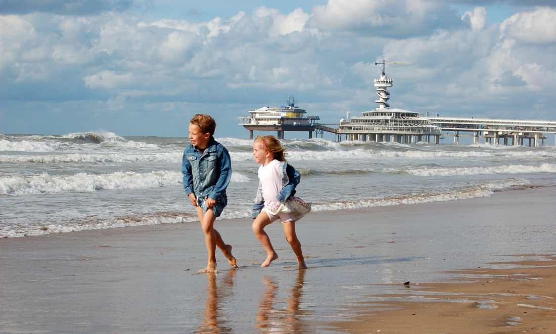 Children on Scheveningen beach, the Netherlands