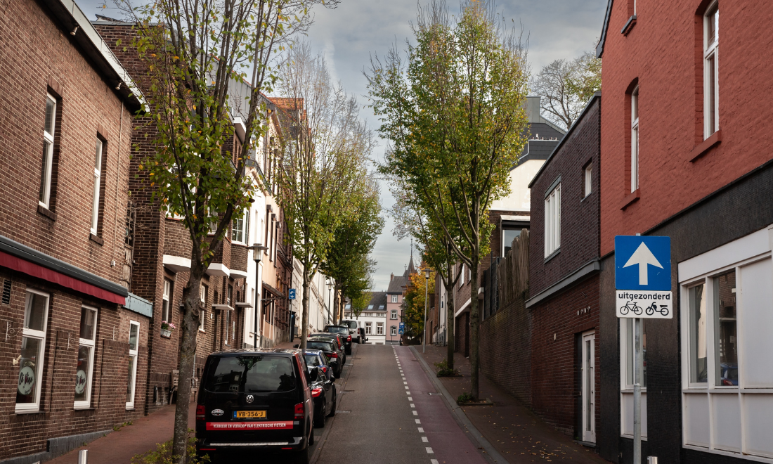 Houses on street in Vaals, Limburg