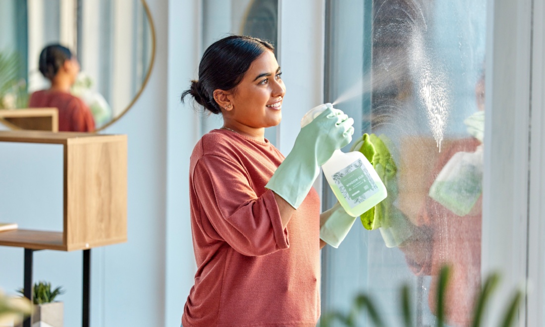 Lotos Clean woman cleaning window