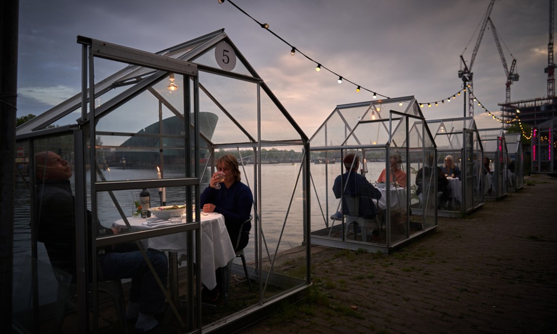 Mediamatic restaurant separate greenhouses Amsterdam