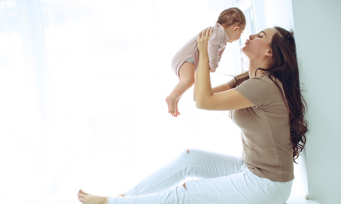 Mother with newborn baby