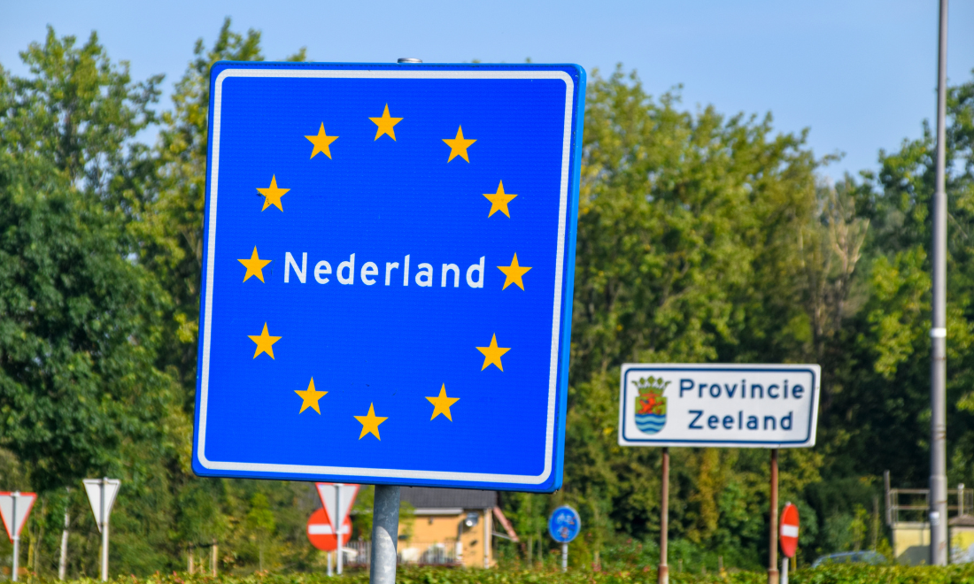 Road sign at Dutch border