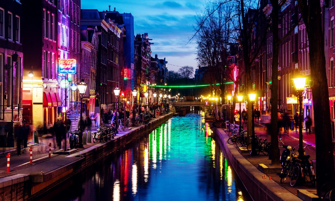 Night view of Red Light District