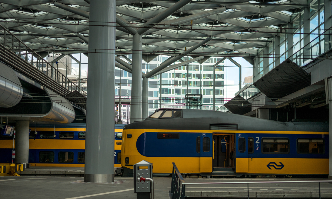 Trains at The Hague Centraal station, the Netherlands