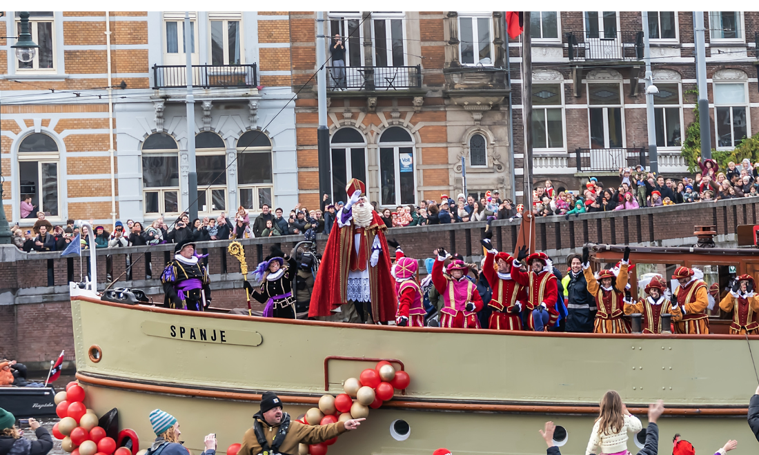 Sinterklaas arriving in Amsterdam, the Netherlands