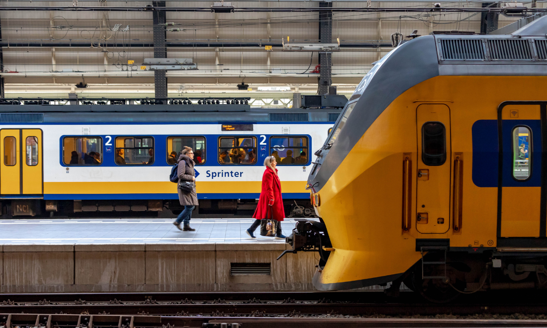 NS trains at Dutch station