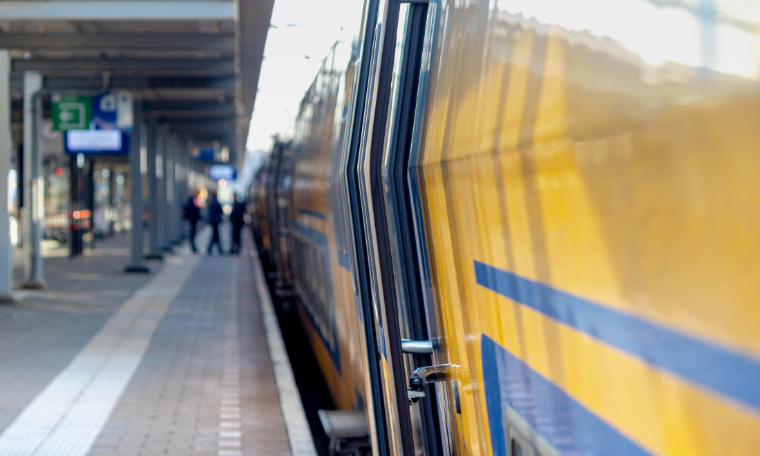 NS Intercity train at a train station in the Netherlands