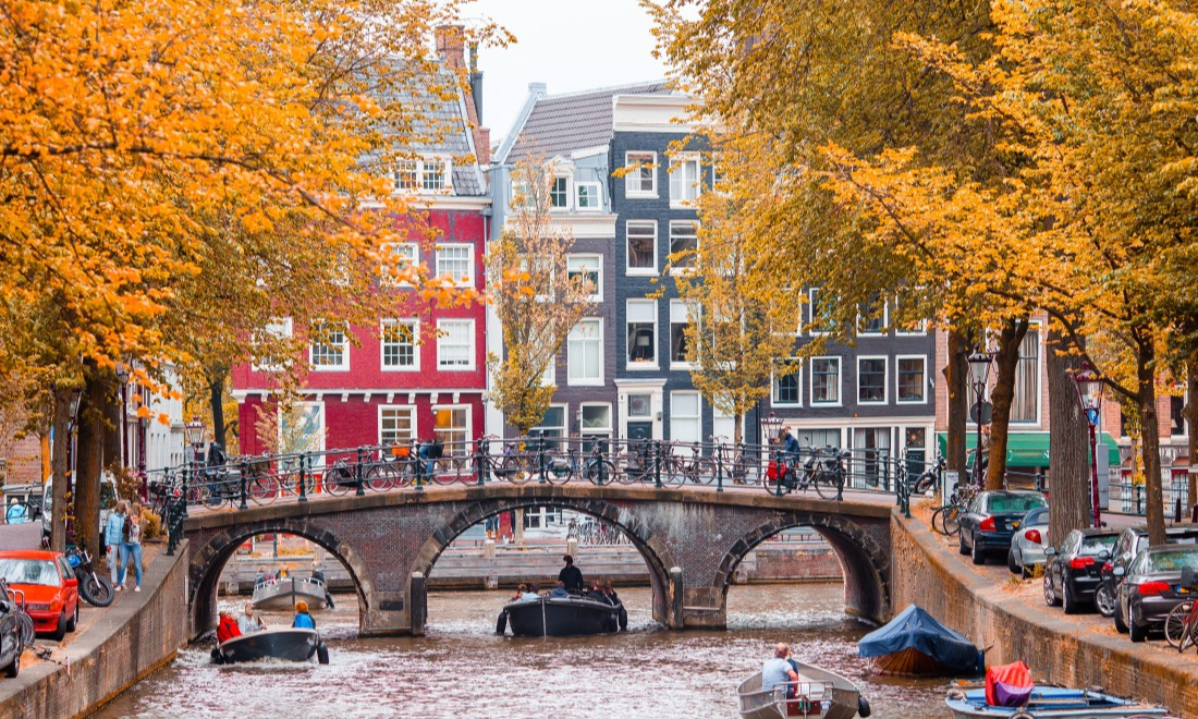 Amsterdam canal in autumn