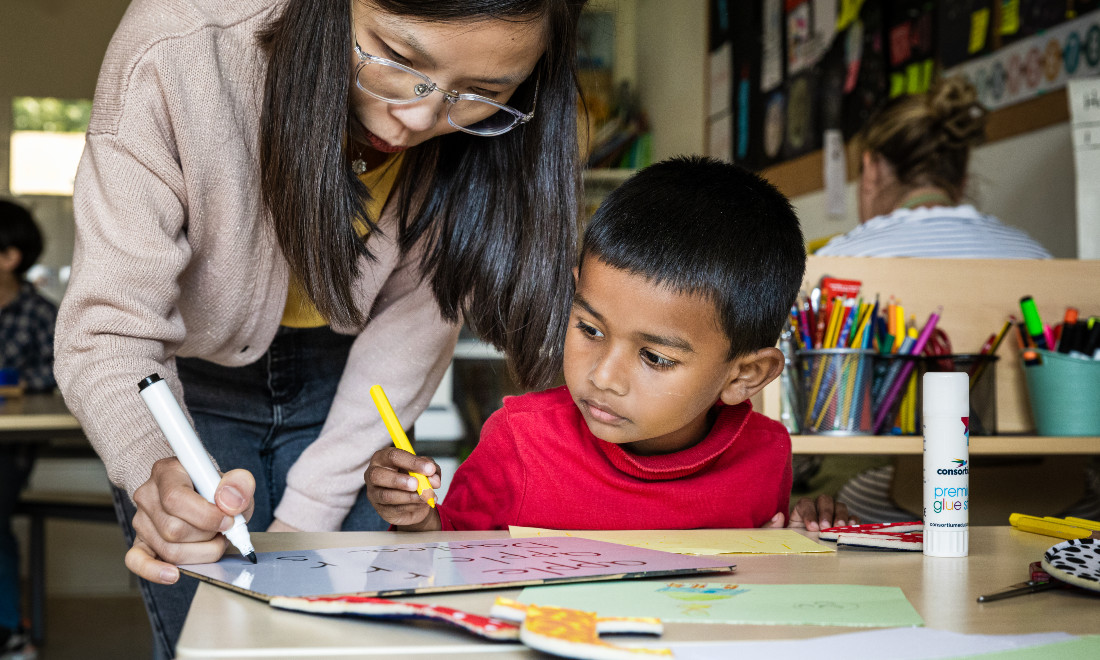 ois teacher helping student learn