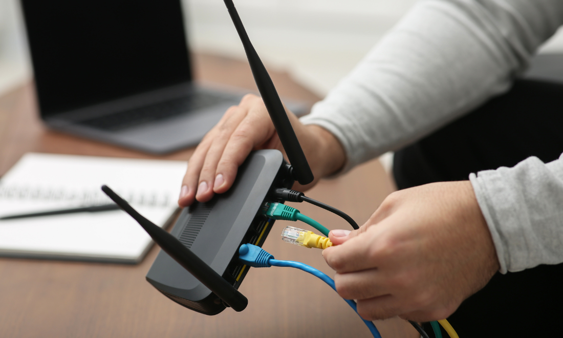 Plugging in wifi router