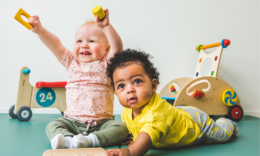 partou childcare two babies playing