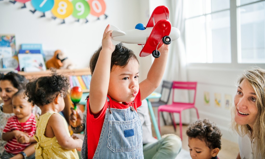 Preschooler playing