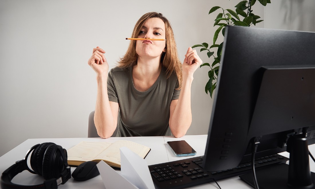 bored woman at the office