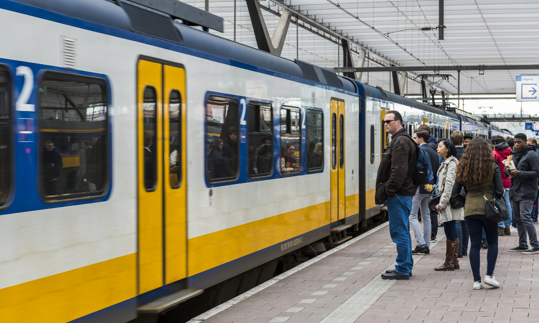 Train st Rotterdam train station, the Netherlands