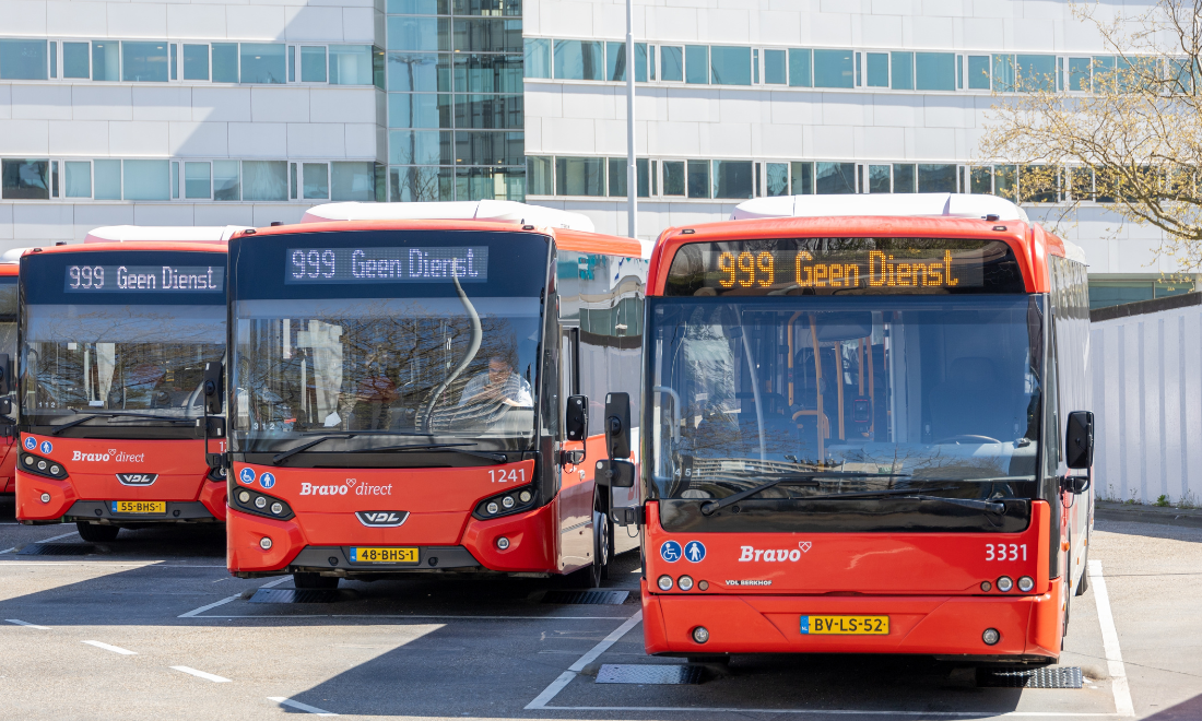 Buses with no service during Dutch public transport strike